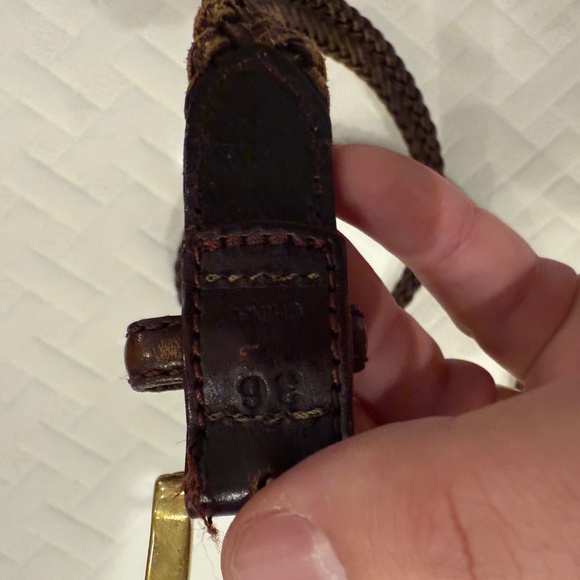 Lands’ End Leather Braid Belt — Dark Brown, Size 36 - Picture 2 of 4